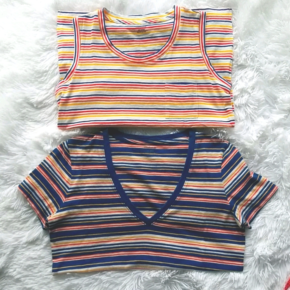 MADEWELL Cotton Striped Bundle Sz XXS NWOT